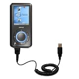 Coiled Power Hot Sync and Charge USB Data Cable w/ Tip Exchange for the Sandisk Sansa e270R - Gomadic Brand