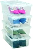 IRIS 18-Piece Shoe Storage Box, 6-Quart, Clear