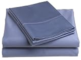 Renaissance 600 Thread Count 100% Cotton Sateen Queen Sheet Set, Marine