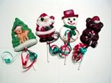 4 Chocolate Christmas Lollipops - Bambi by the Christmas Tree, Santa, Frosty and a Christmas Bear - ALL MAKE A GREAT STOCKING STUFFER