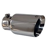 MBRP Mirror Polished Stainless Exhaust Tip Diesel Exhaust Tips 4 Inlet- 6 Exit Double Wall Angle Cut- 12 Length