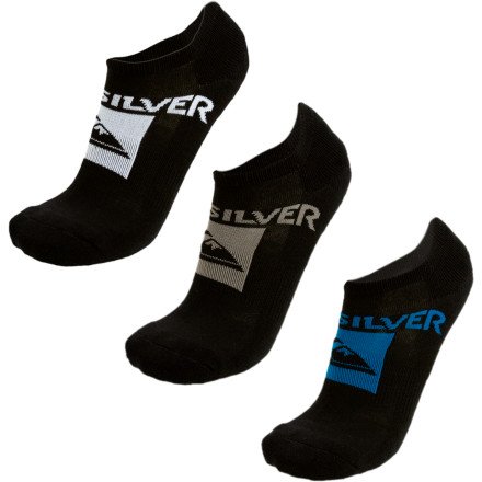 Quiksilver Animal Ank Skate Sock - 3 Pair Pack - Men's Black, 9.0-11.0