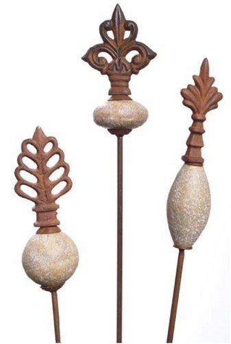 3ER SET RANKHILFE ROSENSTAB STONE 100 CM GARTENSTICK GARTENDEKO