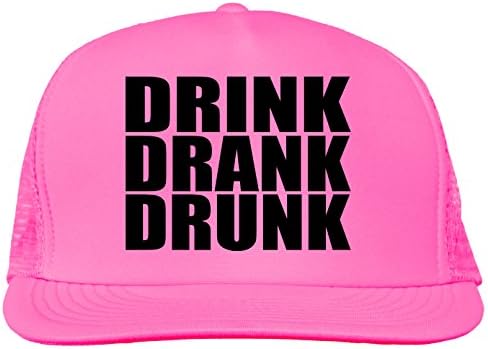 NeonTeesDrink, Drank, Drunk Bright neon Truckers mesh snap Back hat in 6 Bright Colors