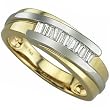 Two Tone Good Looking Men's Diamond Wedding Ring