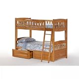 Cinnamon Twin/Twin Bunk Bed (Medium Oak) (67.875H x 79.875W x 41.375D)