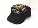Huge Gold Saints Fleur De Lis Flat Top Vintage Hat Cap