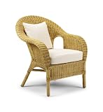 Natural Rattan Woven Chair with Cushion.