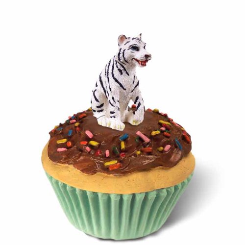 Tiger White Cupcake Trinket Box