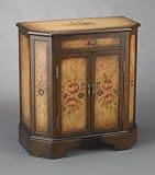 AA Importing 80186 Two Door, One Drawer Cabinet - Brown with Floral Design
