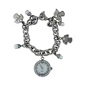 Inspirational charm Bracelet Watch,Women's Crystal and mother-of-pearl, Silver-tone,Angel Charm,hope,