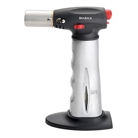 Buy BonJour Creme Brulee Chef's Culinary Torch with Fuel Gauge, Brushed Aluminum