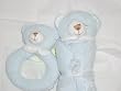 Super Soft Security Blanket with Matching Rattle Baby Gift Set : Blue Bear