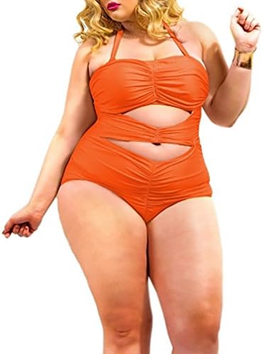 Starepe Women's Sexy Plus Size Crop One-Piece Bikini Swim Suit