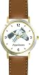 Appaloosa - JP - Horse - WATCHBUDDY&reg; DELUXE TWO-TONE THEME WATCH - Arabic Numbers - Brown Leather Strap-Children's Size-Small ( Boy's Size & Girl's Size )