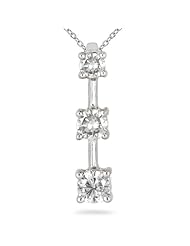 1/2 Carat Three Stone Diamond Pendant in 10K White Gold