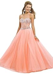 Sweetheart Corset   Waistline Beaded  Organza Prom Dress/Quinceanera Dress/Party Dress  With Rhinestones