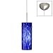 Besa Lighting 1JC-412386-LED-SN 1X6W GU24 Stilo 10 LED Pendant with Blue Cloud Glass, Satin Nickel Finish
