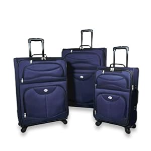 American Tourister Spring Ranch 3 Piece Spinner Luggage Set - Navy