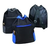 Drawstring Dual Strap Hiking Backpack- Blue