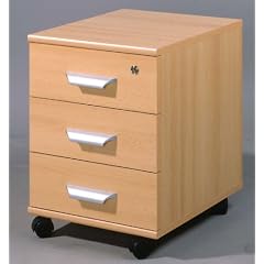 Pharao24 Rollcontainer mit 3 Schubk�sten Buche