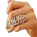 Susenstone®Hollow Metal Crystal Rhinestone Knuckle Rings Finger Joint Ring