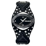 Police - PW11600N -Montre Homme Acier Noir- Quartz Analogique - Fond Noir - Bracelet de force Cuir Noir
