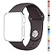 HuanlongTM New Soft Silicone Sport Style Replacement Iwatch Strap Band for Apple Wrist Watch Series 1 Series 2 (Cocoa 38mm M/L)