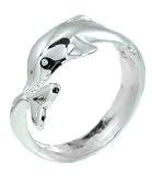 Silver Tone Dolphin Designer-style Hinged Bangel Bracelet