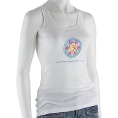 Mandala "Wheel of Life" Rippentop, wei�, mit Druck und Perlenstickerei