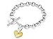 Inori Stainless Steel Heart Charm Bracelet With
