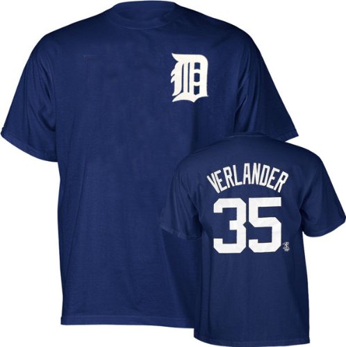 Detroit Tigers Justin Verlander Navy Big & Tall Name & Number Tee  (3X)