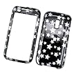 HTC Touch Pro 2 CDMA Rhodium (Verizon) Snap On Protector Hard Case Glitter Stars Black