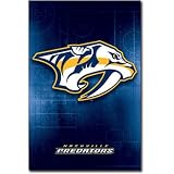 Professionally Framed Nashville Predators Logo Sports Poster Print - 22x34 with RichAndFramous Black Wood Frame