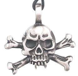 Skull And Crossbones Pewter Pendant Necklace