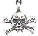 Skull And Crossbones Silver Tone Pewter Pendant Necklace