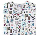 White Swan Uniforms Feeling Fine V-Neck Printed Scrub Top
