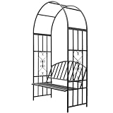 Rose Arch with Bench pergola Arbor Garden Furniture Outdoor Gazebo Garden Fence Climbing Plants Trellis