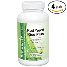 Botanic Choice Red Yeast Rice Plus  30 Capsules (Pack of 4)