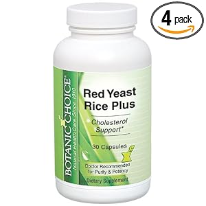 Botanic Choice Red Yeast Rice Plus  Bottle (Pack of 4)
