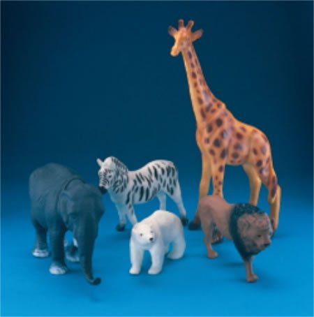 Childrens Toyshop  Toys : Vinyl Zoo Animal Set (set of 5)