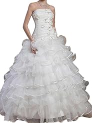  Organza  Ball Gown  Dress with a Chapel Train 