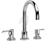 Graff Signature Collection G2810LM25LBN Atria Double Lever Lavatory Faucet with 5-1/2 Reach, 9-3/8 Height, ADA Compliant and Includes Manual Pop-Up Drain Assembly w/ Overflow: Brushed Nickel
