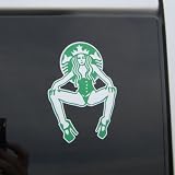 Starbucks Coffee Girl Logo Sticker High Heels Stripper milf Decal