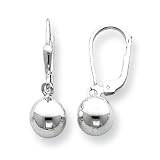 Sterling Silver Polished 8.0mm Ball Leverback Earring