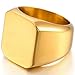 MeMeDIY Gold Stainless Steel Ring Signet - Customized Engraving