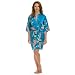 Lovekimono Women's Short Suki Silk Satin Kimono Dressing Gown-Turquoise-one size