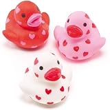 Mini Heart Rubber Ducks Perfect Party Bag Filler for Children (Pack of 6)