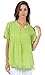 Sakkas Henley Pintuck Button Front Semi-Sheer Gauzy Cotton Blouse