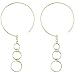 24K Gold Over Sterling Silver Open Circle Triple Ring Hoop Ear Threads